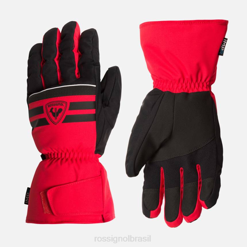 acessórios Rossignol luvas de esqui impermeáveis ​​​​de tecnologia vermelho esportivo homens XP60598