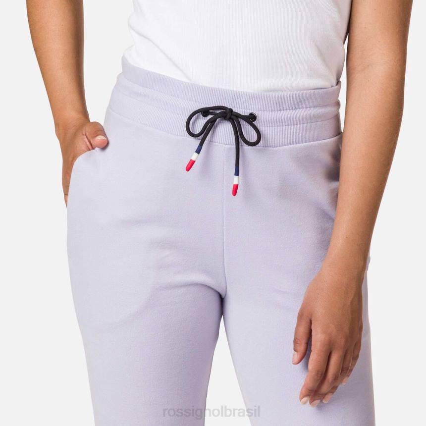 partes inferiores Rossignol calça de algodão com logo cinza lavanda mulheres XP60965