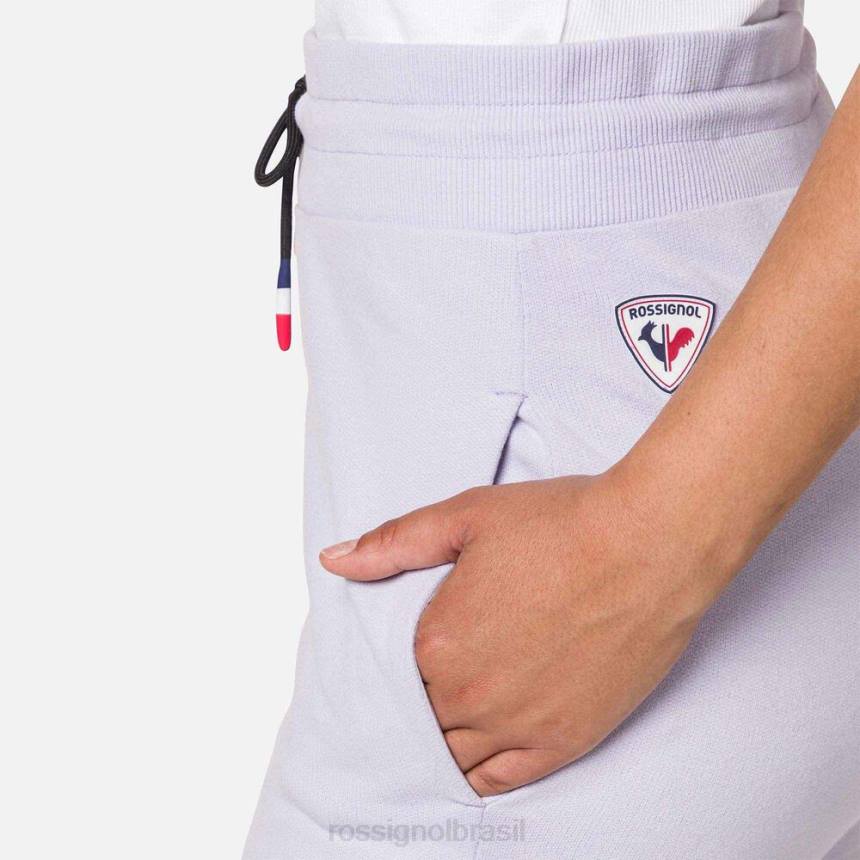 partes inferiores Rossignol calça de algodão com logo cinza lavanda mulheres XP60965