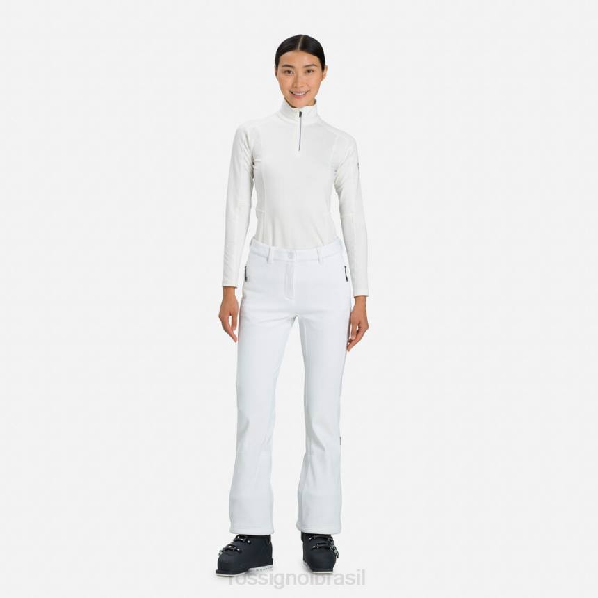 partes inferiores Rossignol calças de esqui softshell branco mulheres XP601036