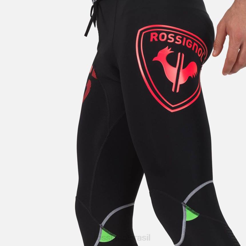 partes inferiores Rossignol meia-calça de corrida de compressão infini vermelho néon homens XP60649