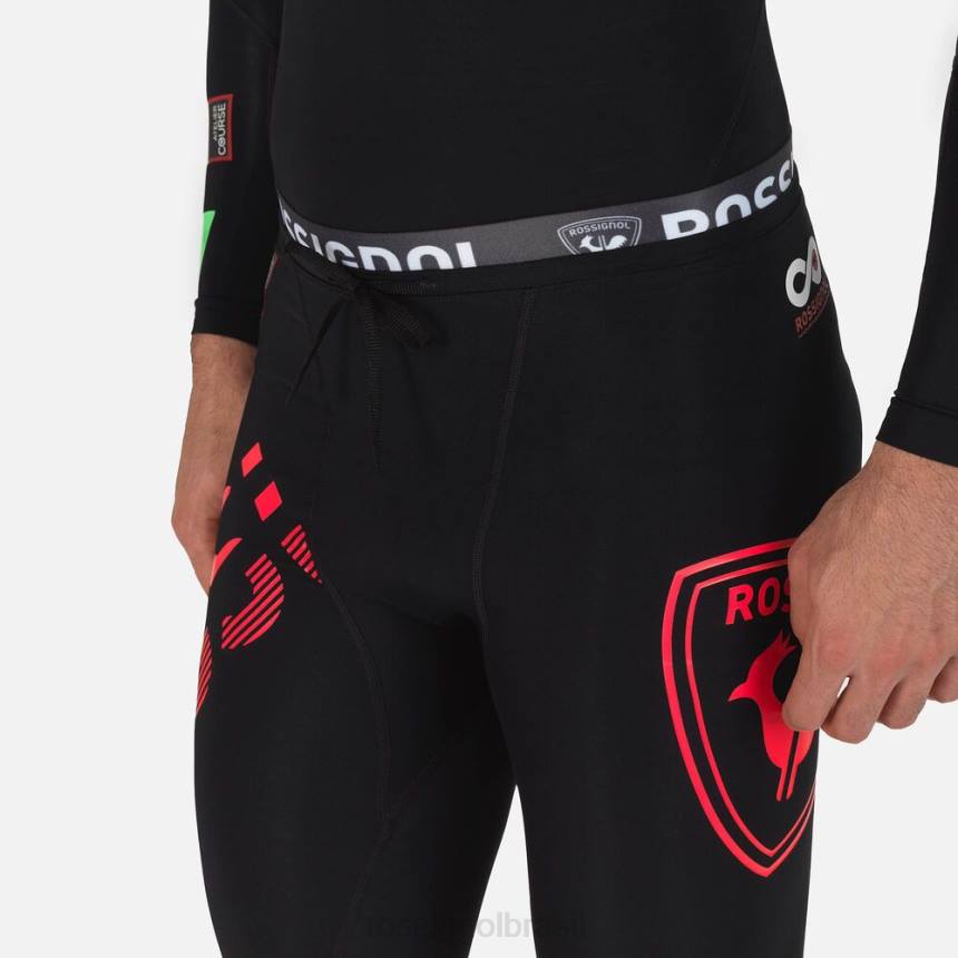 partes inferiores Rossignol meia-calça de corrida de compressão infini vermelho néon homens XP60649