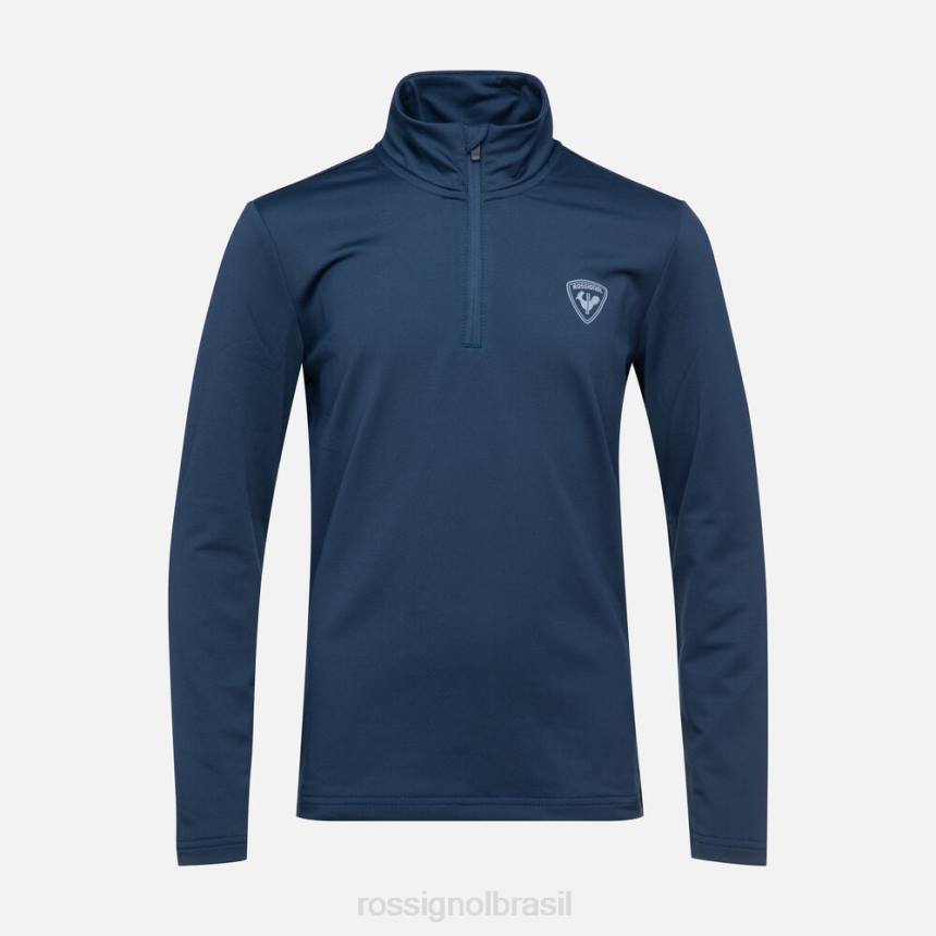 topos Rossignol blusa de lã elástica com meio zíper azul marinho Rapazes XP601235