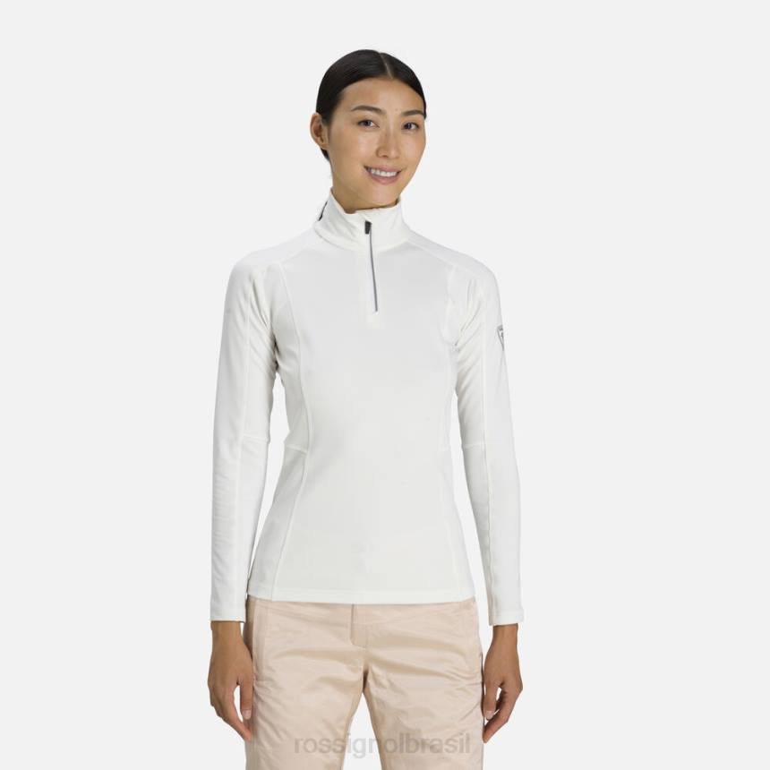 topos Rossignol camada clássica de 1/2 zip branco mulheres XP60982