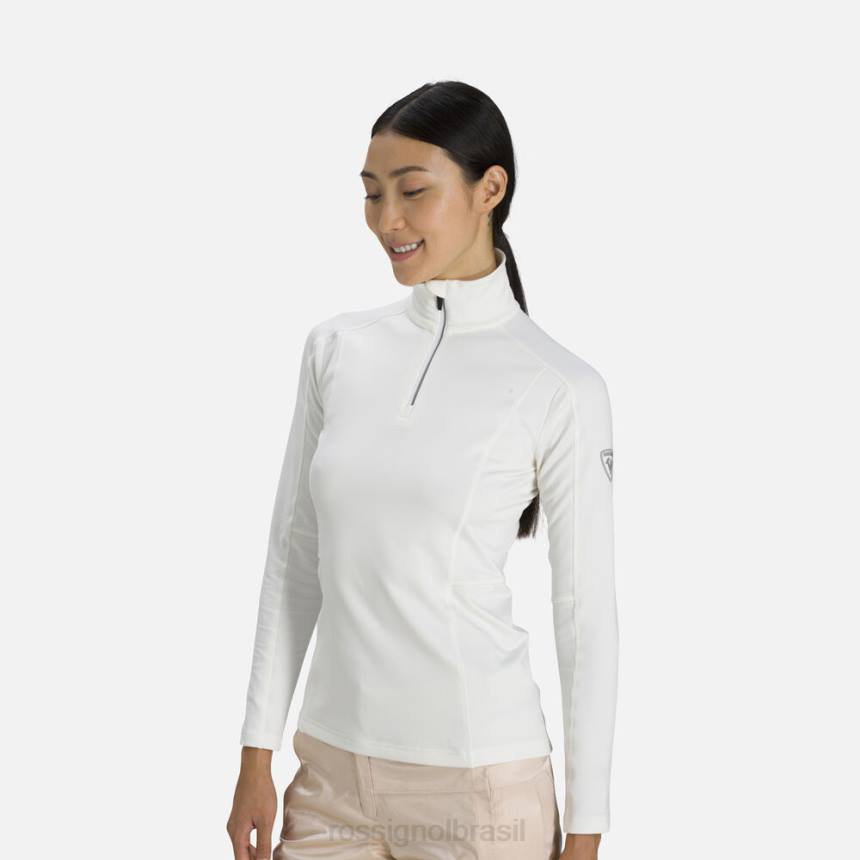 topos Rossignol camada clássica de 1/2 zip branco mulheres XP60982