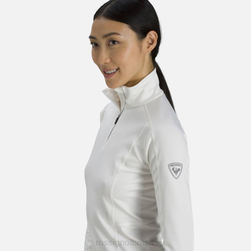 topos Rossignol camada clássica de 1/2 zip branco mulheres XP60982