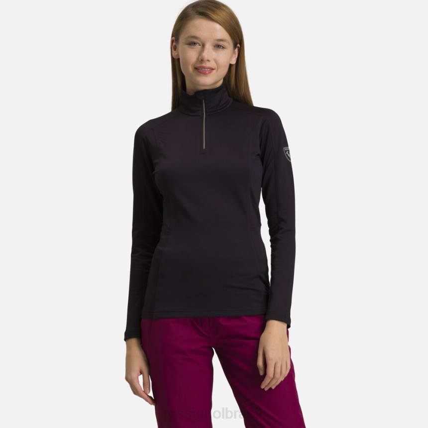 topos Rossignol camada clássica de 1/2 zip preto mulheres XP60724