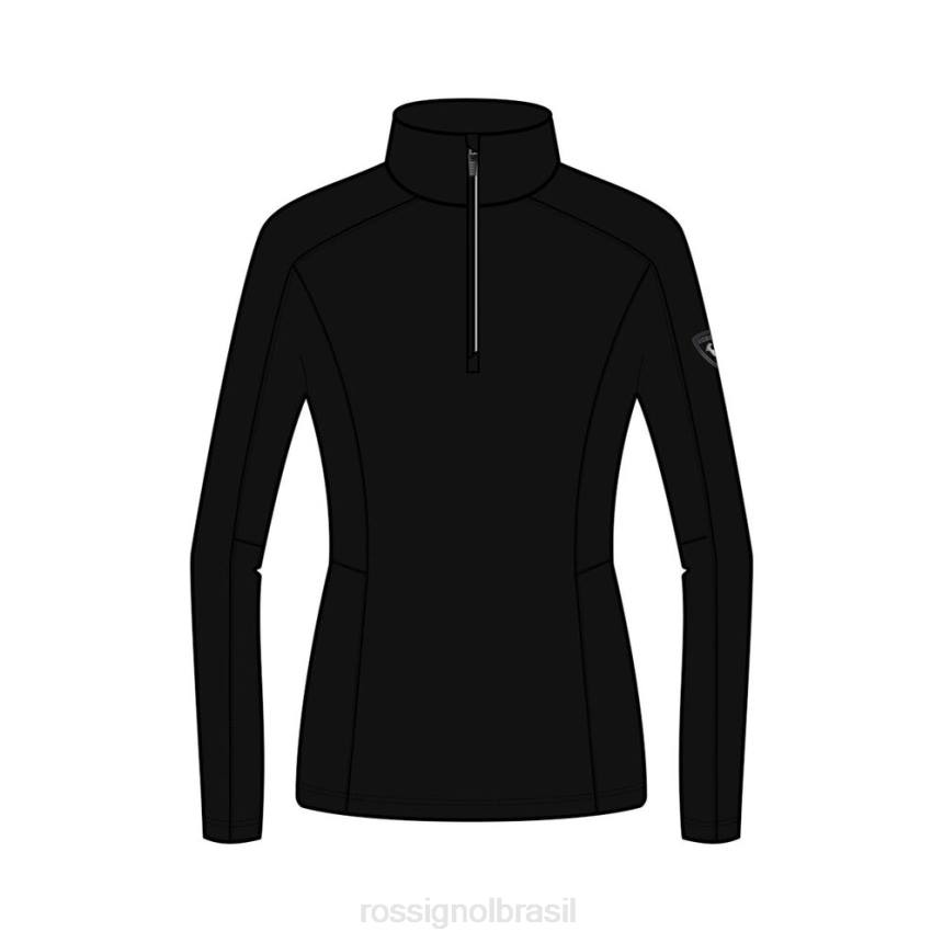 topos Rossignol camada clássica de 1/2 zip preto mulheres XP60724