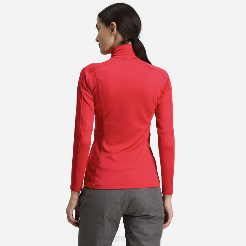 topos Rossignol camada clássica de 1/2 zip vermelho esportivo mulheres XP60738