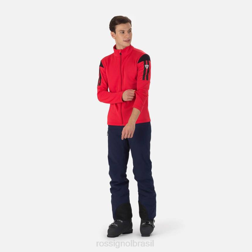 topos Rossignol camada intermediária aérea full-zip vermelho esportivo homens XP60538