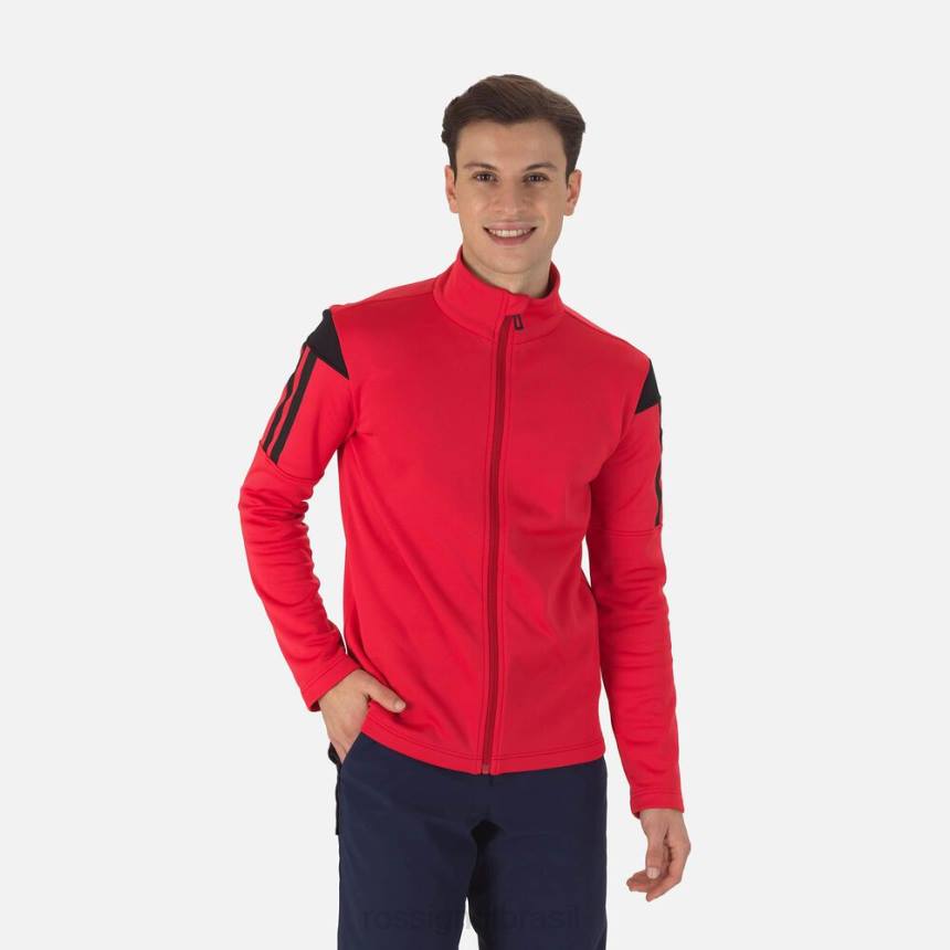 topos Rossignol camada intermediária aérea full-zip vermelho esportivo homens XP60538