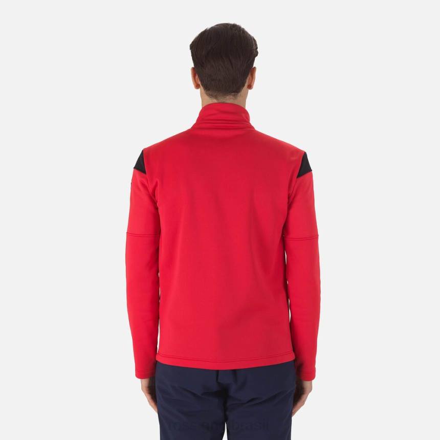 topos Rossignol camada intermediária aérea full-zip vermelho esportivo homens XP60538