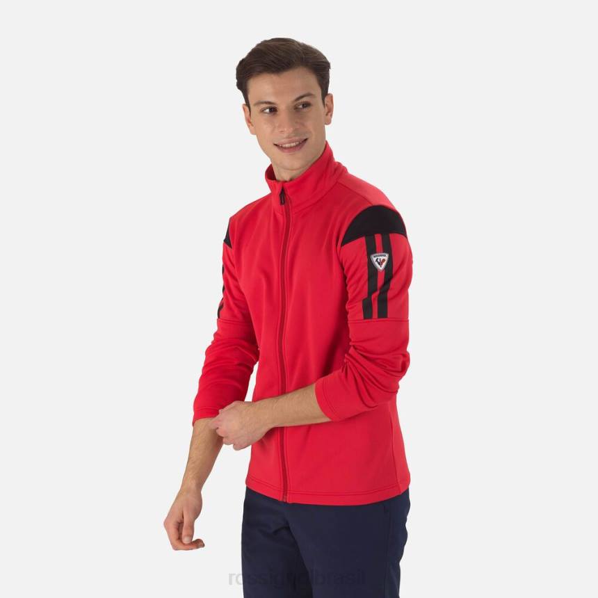 topos Rossignol camada intermediária aérea full-zip vermelho esportivo homens XP60538