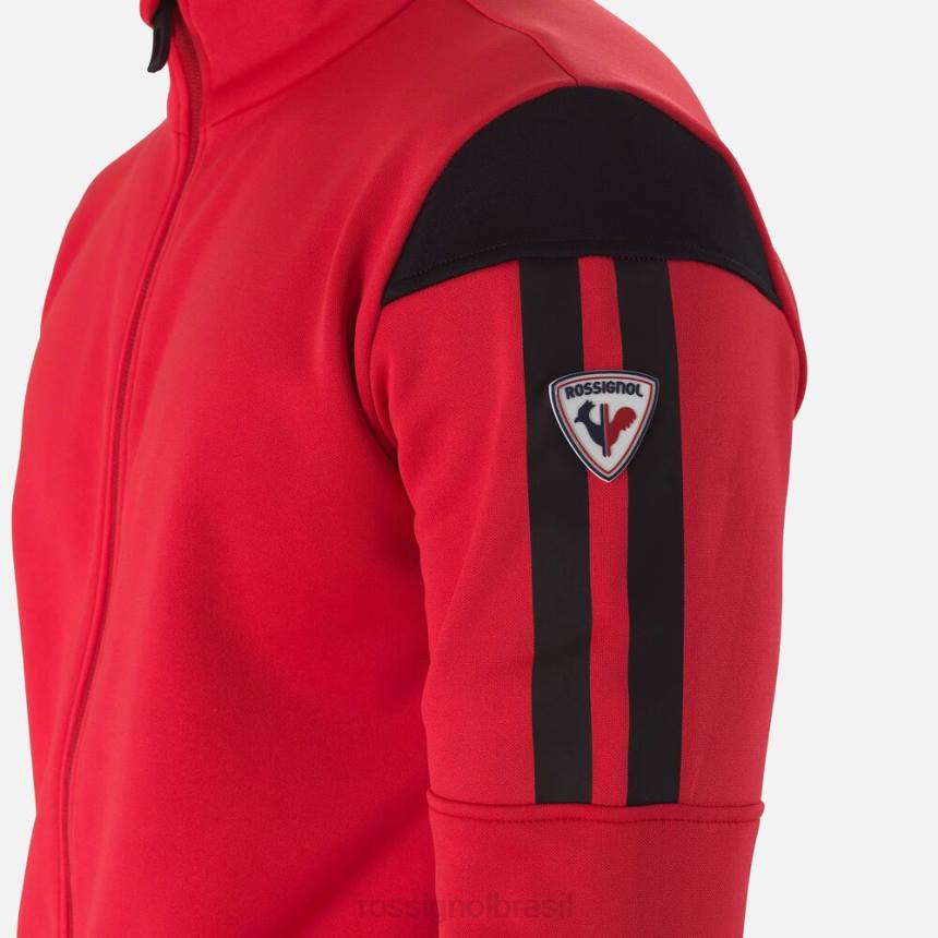 topos Rossignol camada intermediária aérea full-zip vermelho esportivo homens XP60538