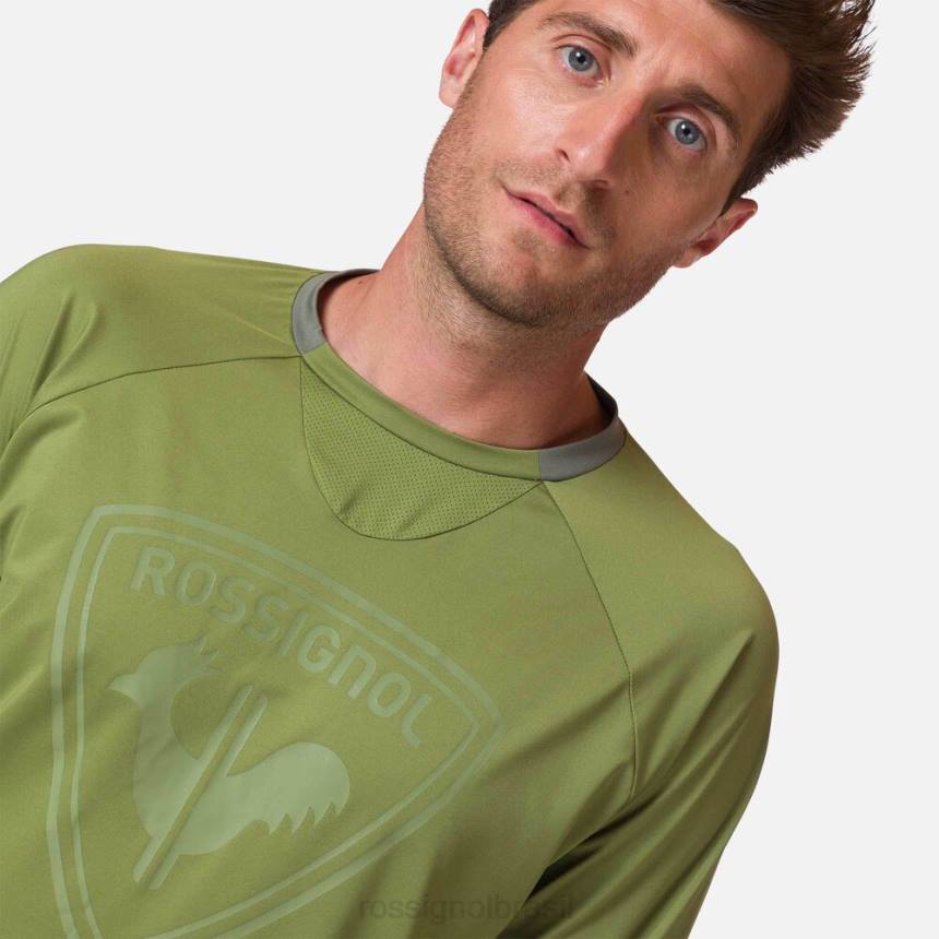 topos Rossignol camisa de manga comprida ajuste clássico musgo verde homens XP6070