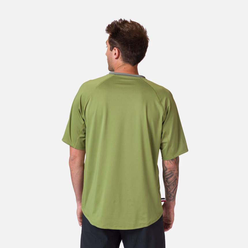 topos Rossignol camisa de manga curta ajuste clássico musgo verde homens XP6028