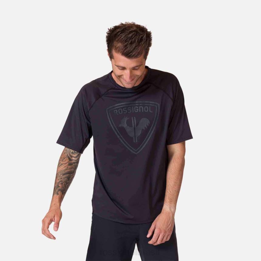 topos Rossignol camisa de manga curta ajuste clássico preto homens XP6026