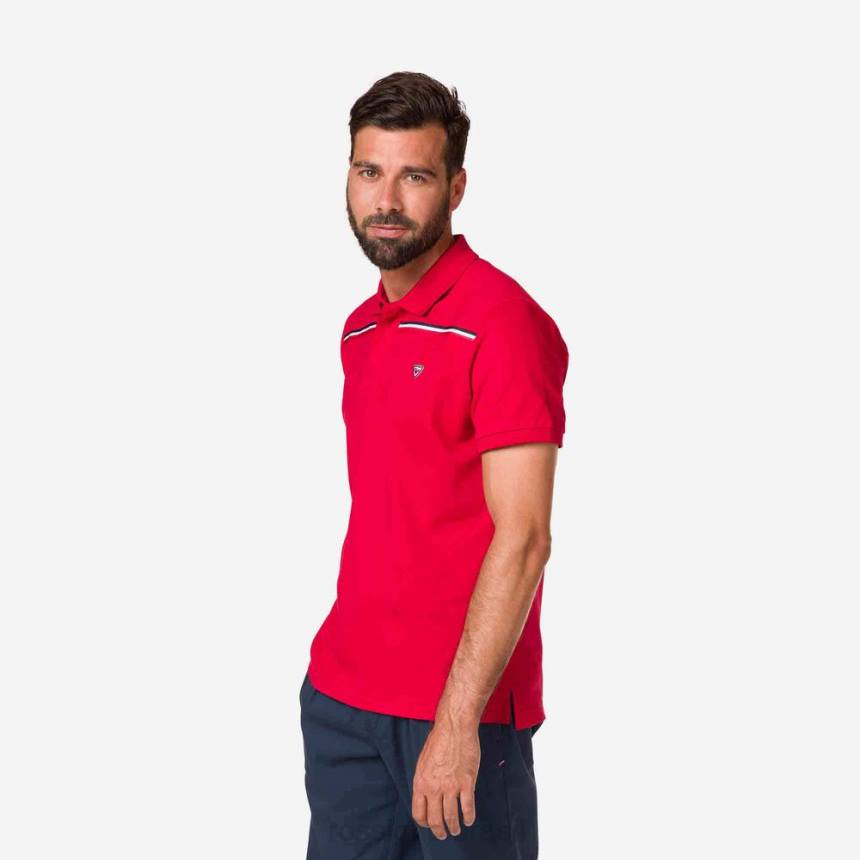 topos Rossignol camisa polo com logo carmim homens XP60504