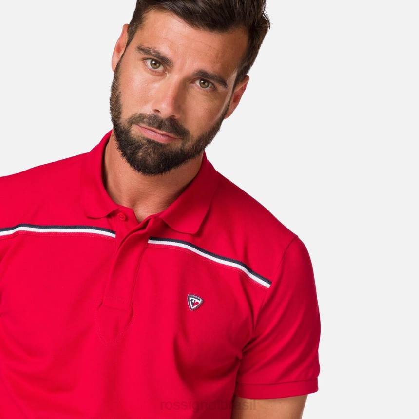 topos Rossignol camisa polo com logo carmim homens XP60504