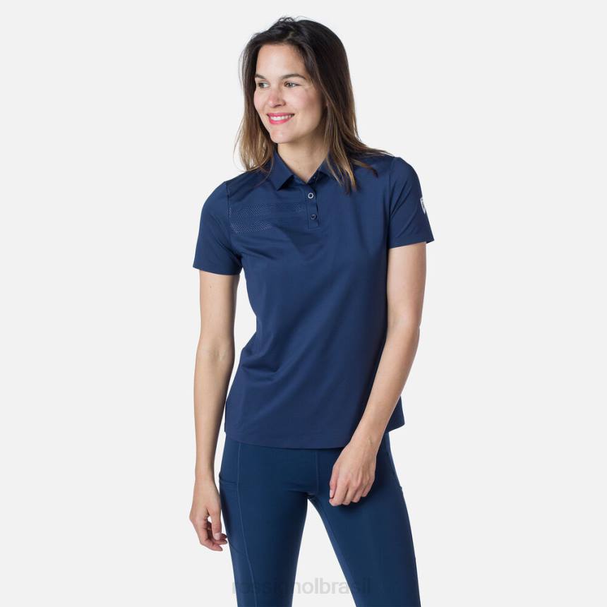 topos Rossignol camisa polo leve e respirável azul marinho mulheres XP60693