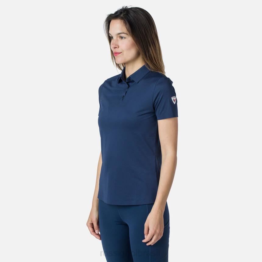 topos Rossignol camisa polo leve e respirável azul marinho mulheres XP60693