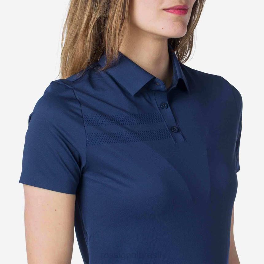 topos Rossignol camisa polo leve e respirável azul marinho mulheres XP60693