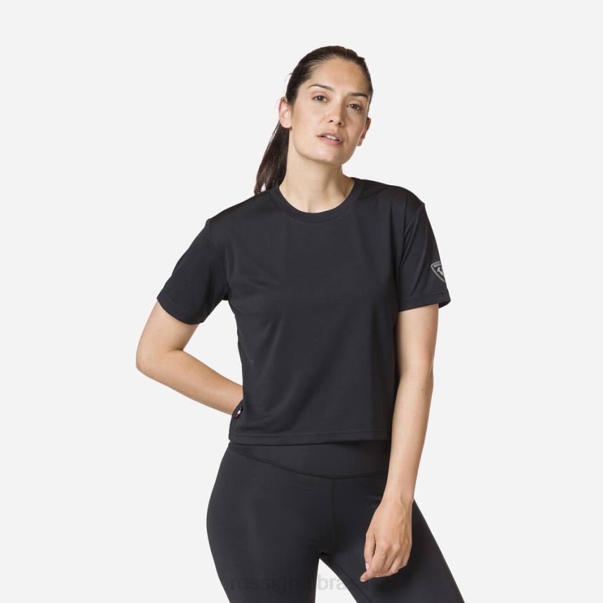 topos Rossignol camiseta ativa preto mulheres XP60861