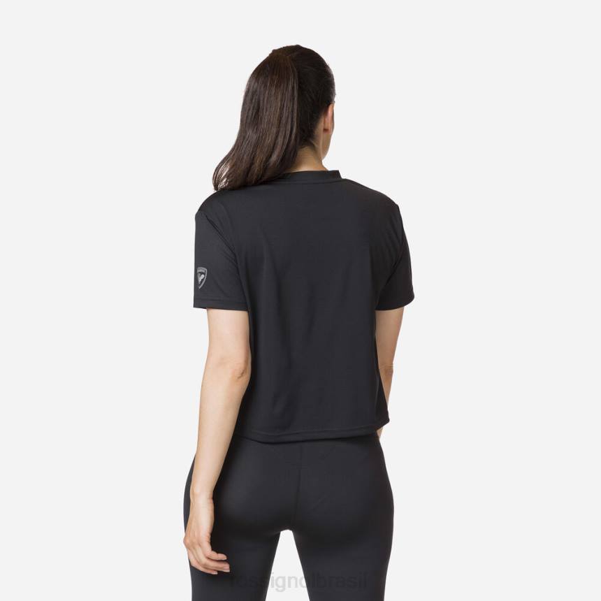 topos Rossignol camiseta ativa preto mulheres XP60861