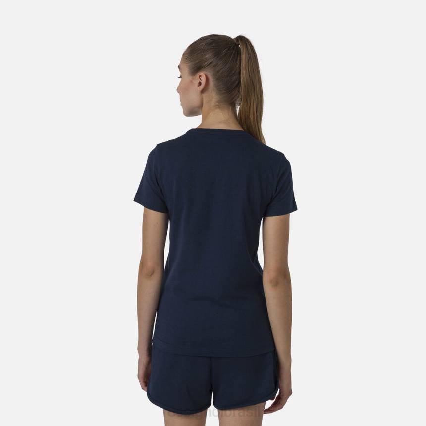 topos Rossignol camiseta com logotipo azul marinho mulheres XP60702