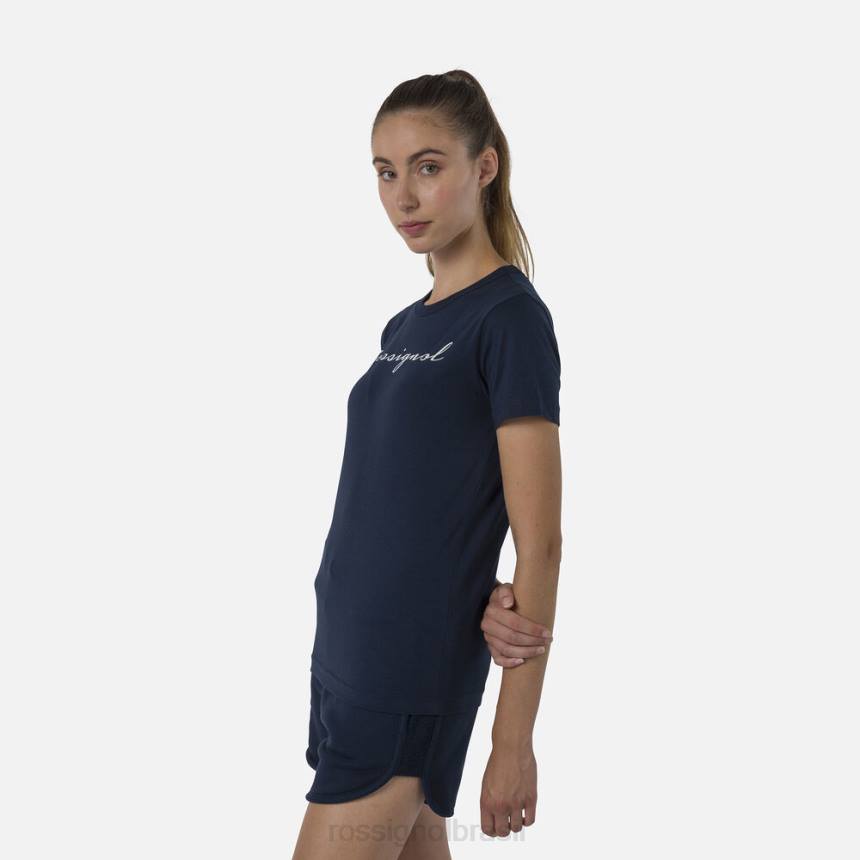 topos Rossignol camiseta com logotipo azul marinho mulheres XP60702