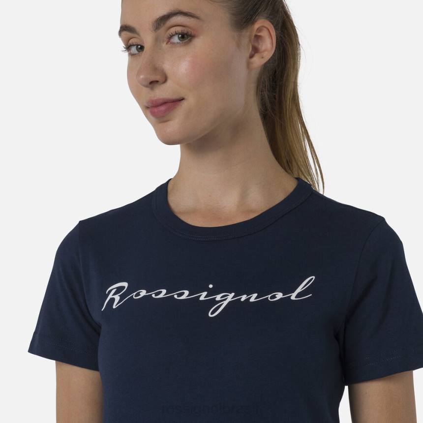 topos Rossignol camiseta com logotipo azul marinho mulheres XP60702