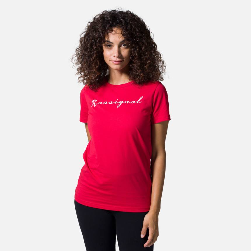 topos Rossignol camiseta com logotipo carmim mulheres XP60933