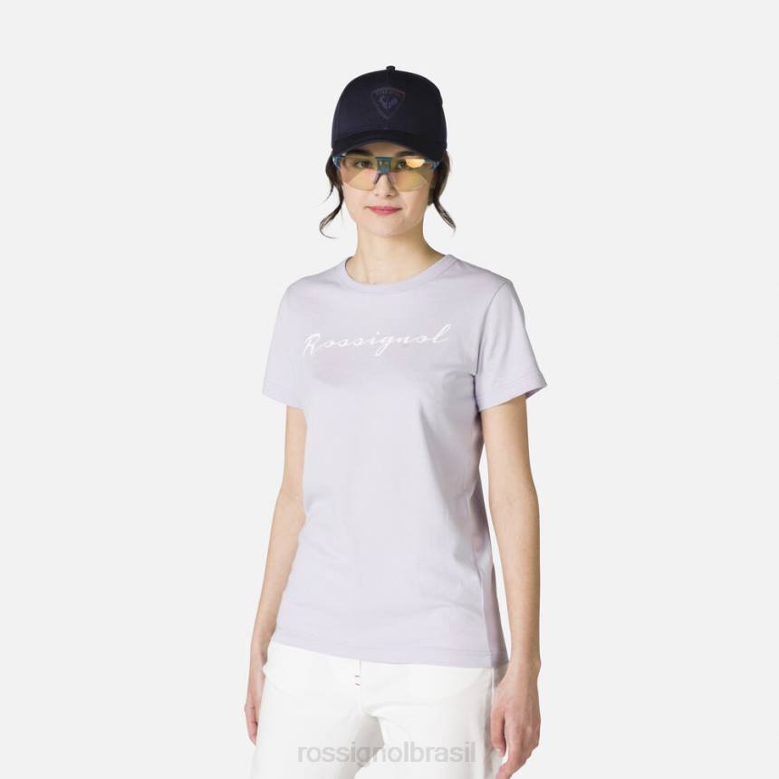 topos Rossignol camiseta com logotipo cinza lavanda mulheres XP60896