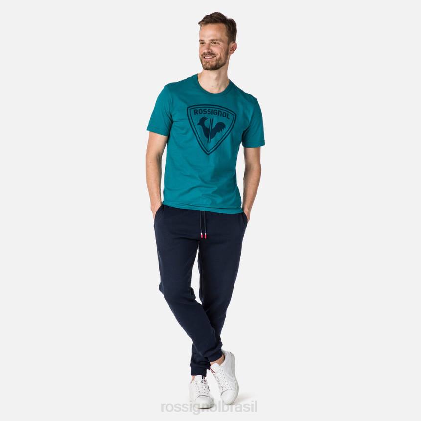 topos Rossignol camiseta com logotipo esmeralda escura homens XP60407