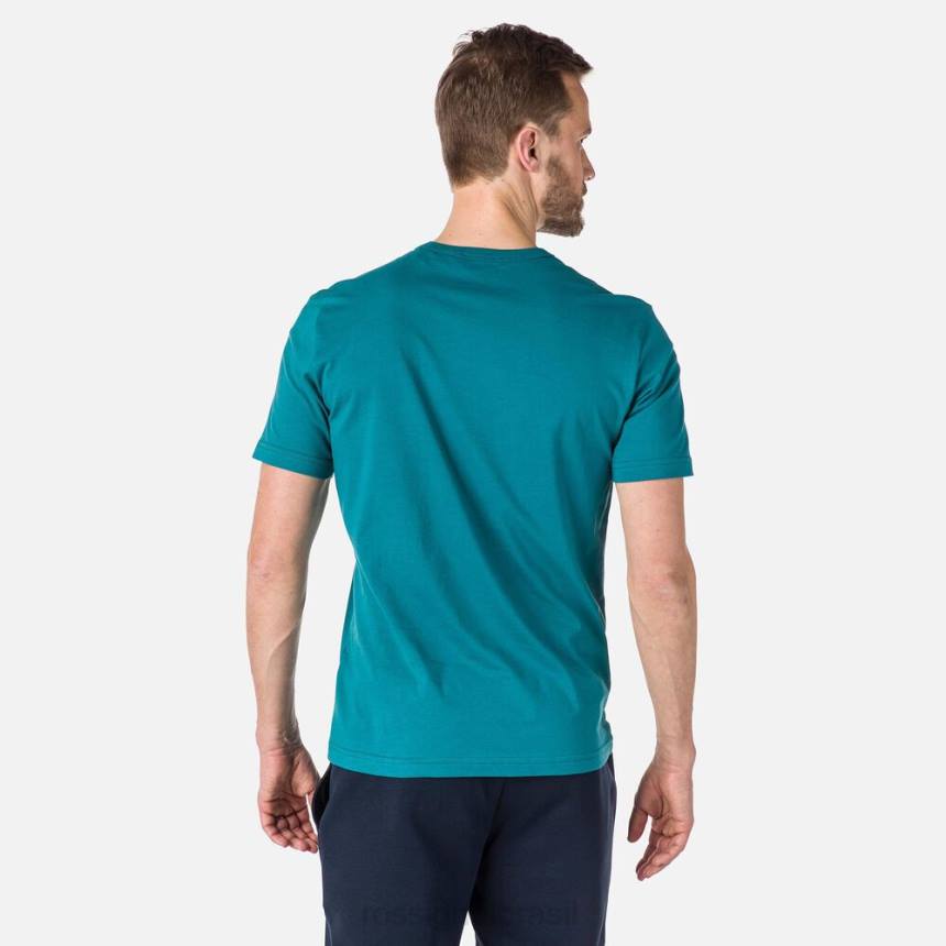 topos Rossignol camiseta com logotipo esmeralda escura homens XP60407