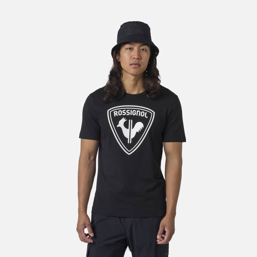 topos Rossignol camiseta com logotipo preto homens XP601