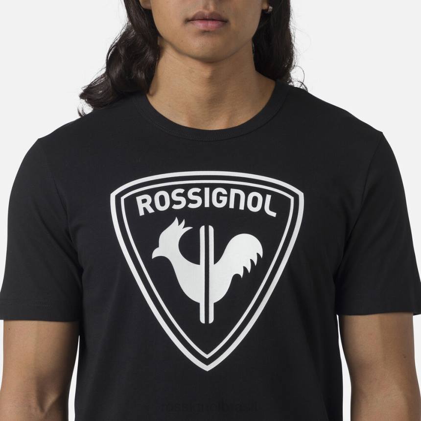 topos Rossignol camiseta com logotipo preto homens XP601