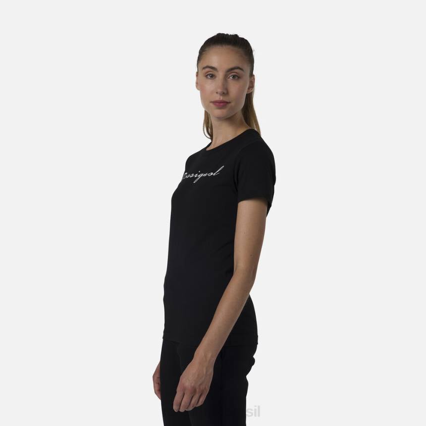 topos Rossignol camiseta com logotipo preto mulheres XP60700