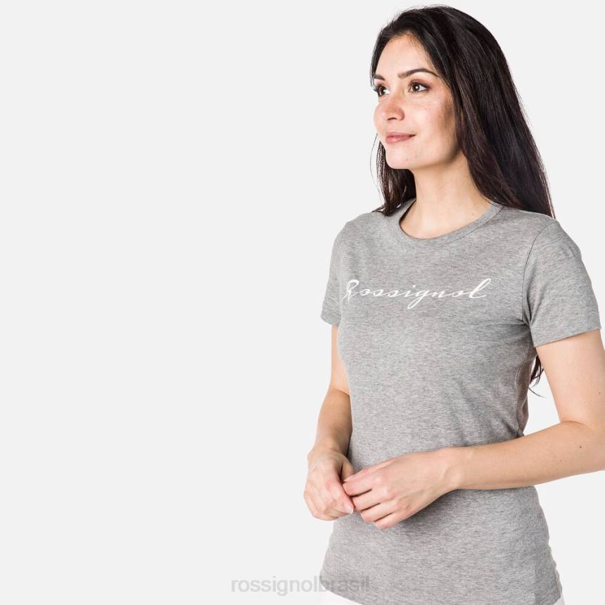 topos Rossignol camiseta com logotipo urze cinza mulheres XP60831