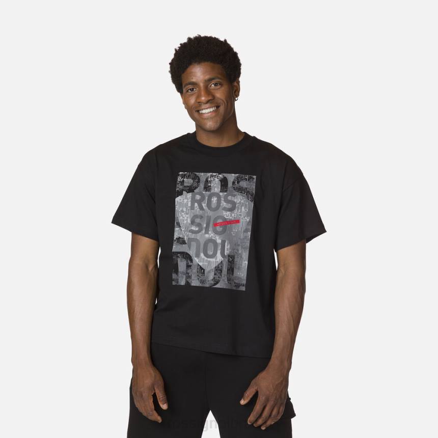 topos Rossignol camiseta confortável com estampa gráfica de algodão preto homens XP6015