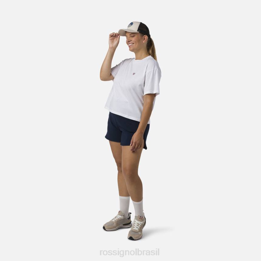 topos Rossignol camiseta cortada branco mulheres XP60716