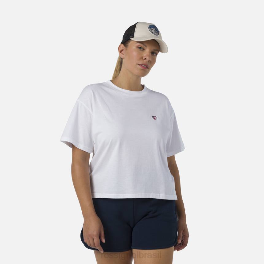 topos Rossignol camiseta cortada branco mulheres XP60716