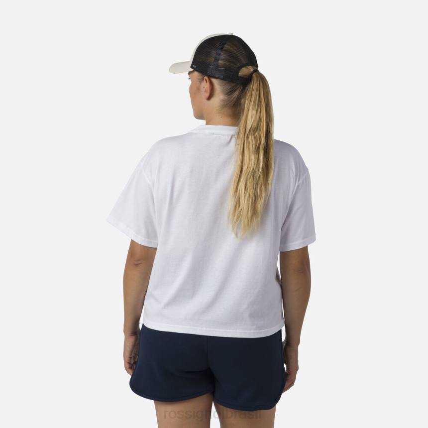 topos Rossignol camiseta cortada branco mulheres XP60716