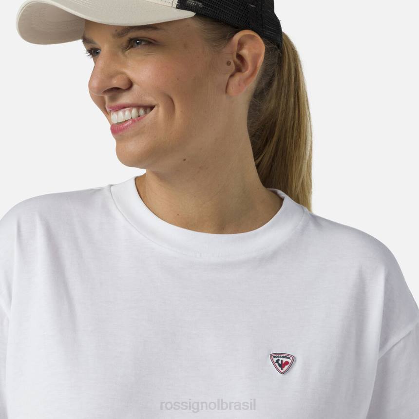 topos Rossignol camiseta cortada branco mulheres XP60716