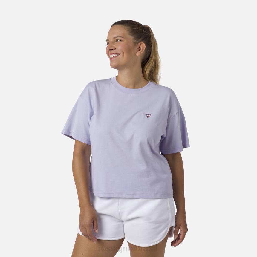 topos Rossignol camiseta cortada cinza lavanda mulheres XP60878