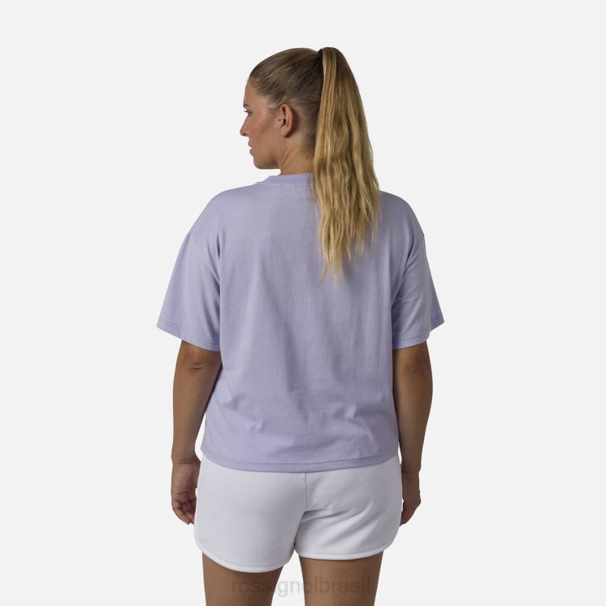 topos Rossignol camiseta cortada cinza lavanda mulheres XP60878