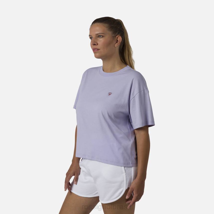 topos Rossignol camiseta cortada cinza lavanda mulheres XP60878