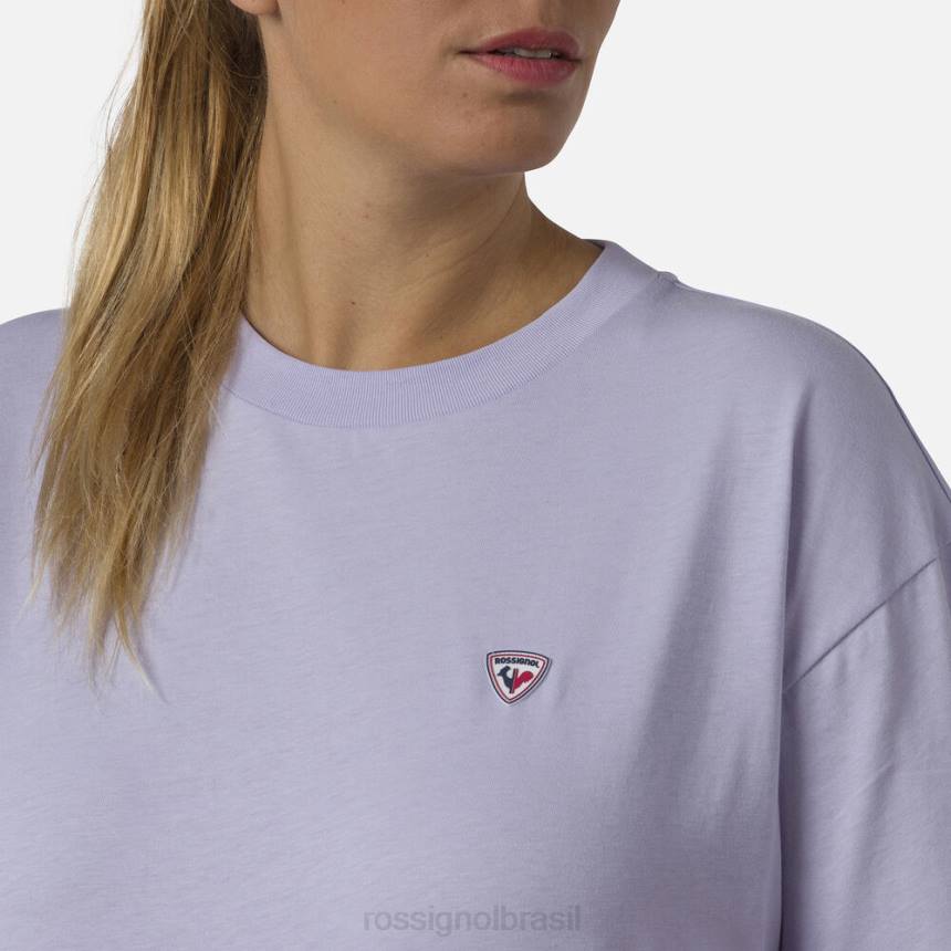 topos Rossignol camiseta cortada cinza lavanda mulheres XP60878