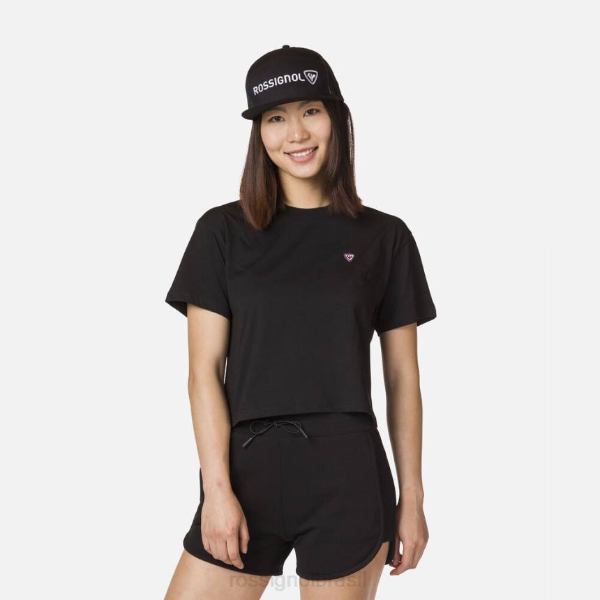 topos Rossignol camiseta cortada preto mulheres XP60856