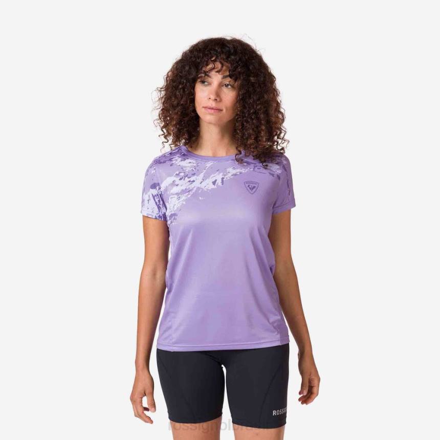 topos Rossignol camiseta leve cinza lavanda mulheres XP60764